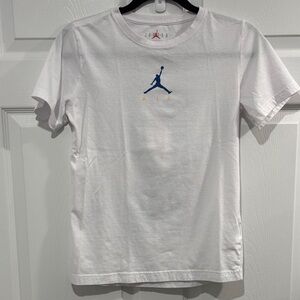 Jordan White Tee with Blue Jumpman Logo